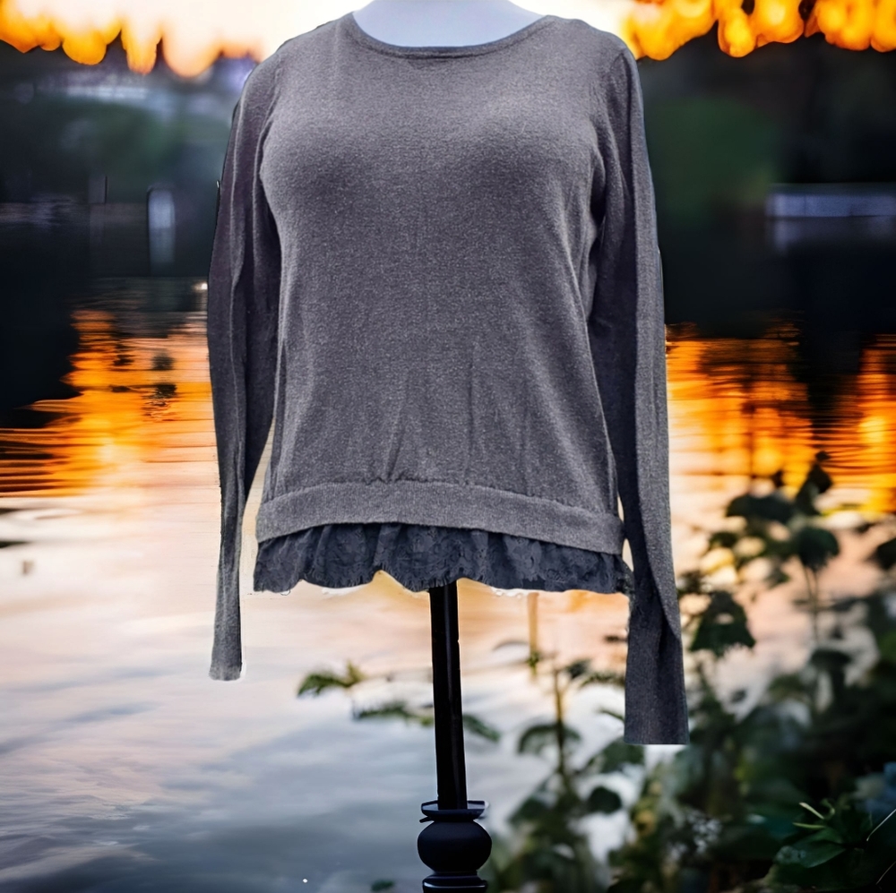 Victoria's Secret long sleeve  lace hemp top sz Sm